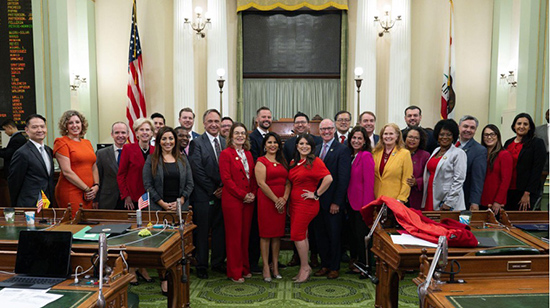 Group photo of freshman assemblymembers on the Assembly Floor