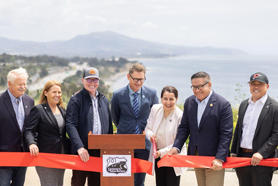 Asm. Hart and others at ceremonial ribbon cutting