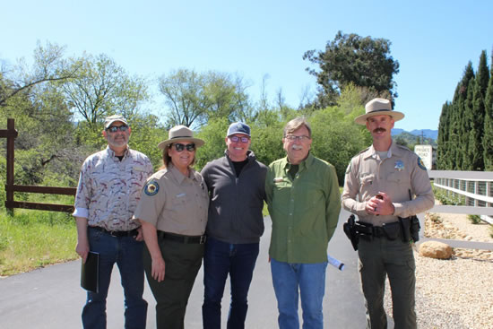 Asm. Hart with Mike Imwalle, Sup. Bellman, Mark Wilkinson and Ranger Scoggins