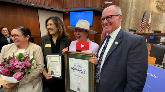 Asm. Hart with honoree at the California Woman of the Year Award ceremony