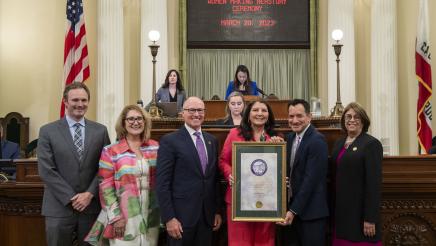 Asm. Hart, Speaker Rendon and other members honoring Terri Maus-Nisich