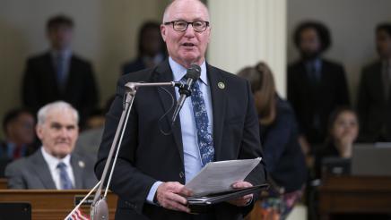 Asm. Hart speaking on Assembly Floor