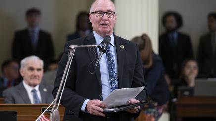 Asm. Hart speaking on Assembly Floor